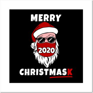 Merry Christmask 2020 Masked Santa For Christmas Pajamas Family Xmas Posters and Art